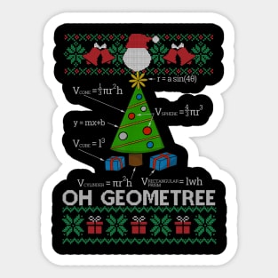 Funny Math Geometry Christmas Tree Geometree Teacher Funny Christmas Sticker